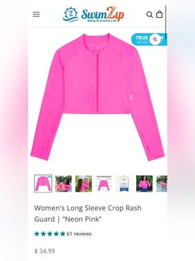 Neon Pink Long Sleeve Crop Rash Guard- 2X